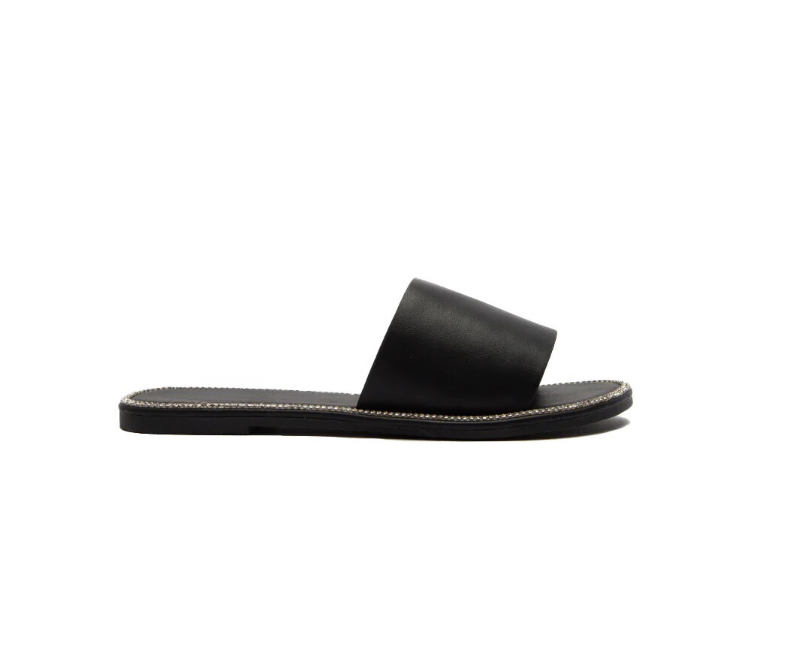RHINESTONE SLIDE SANDALS