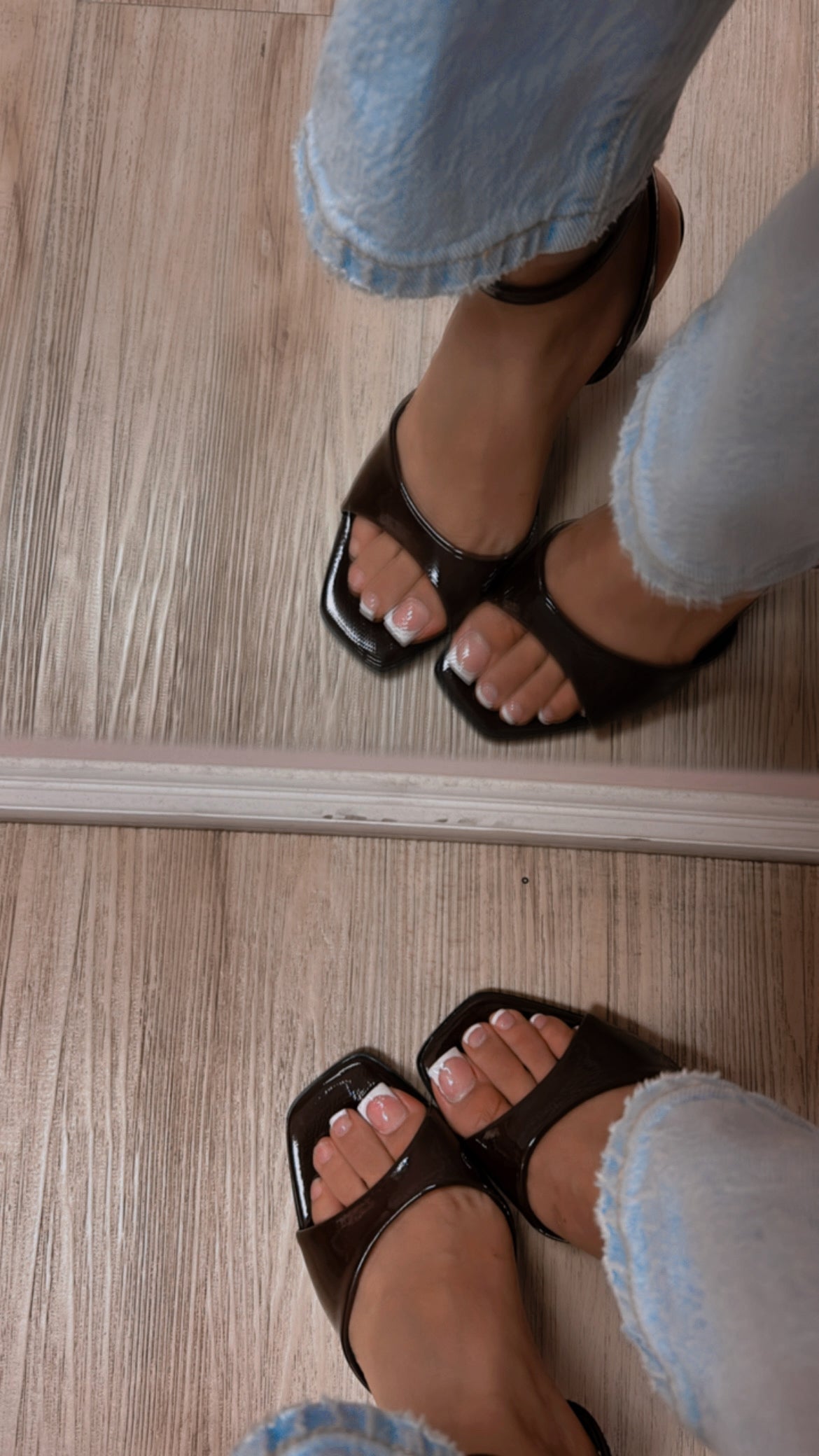 SAMANTHA SQUARE TOE HEELS BROWN