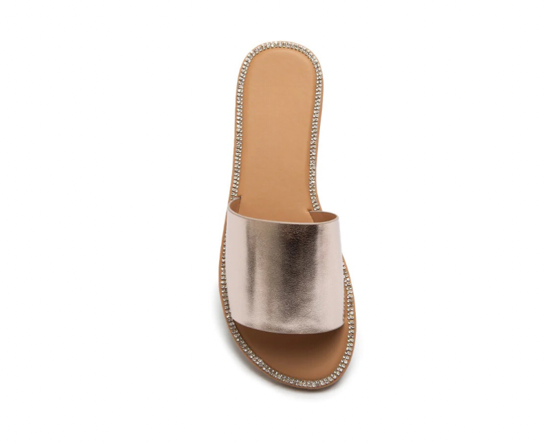 RHINESTONE SLIDE SANDALS