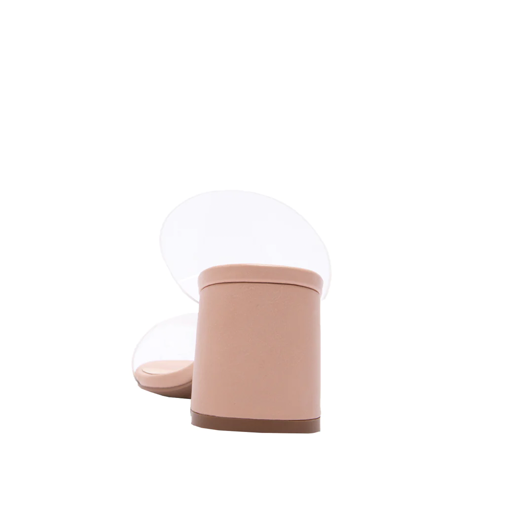 CLEAR BLOCK HEEL SANDALS