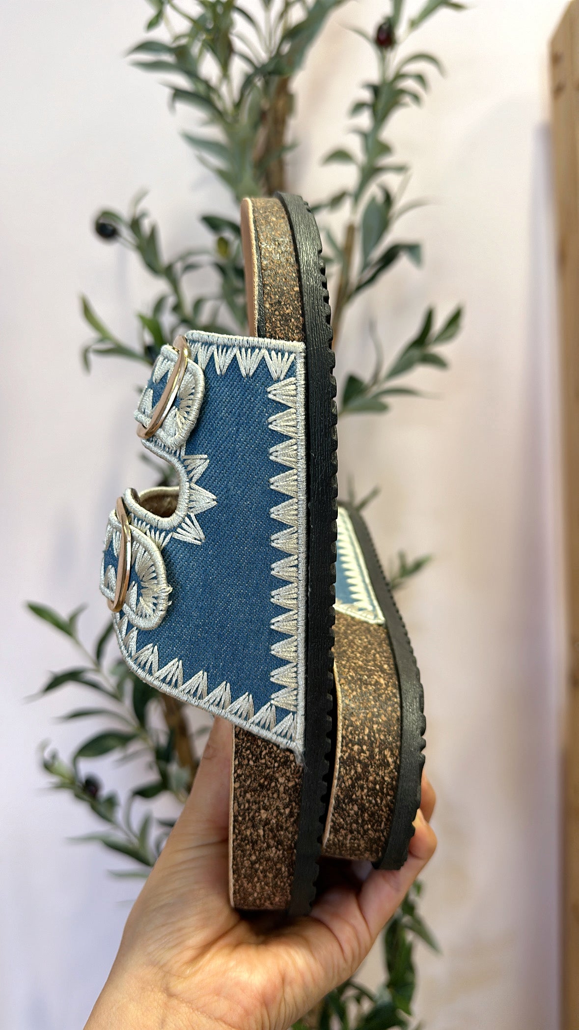 CATERINA CROCHET CORK FOOTBED SANDALS