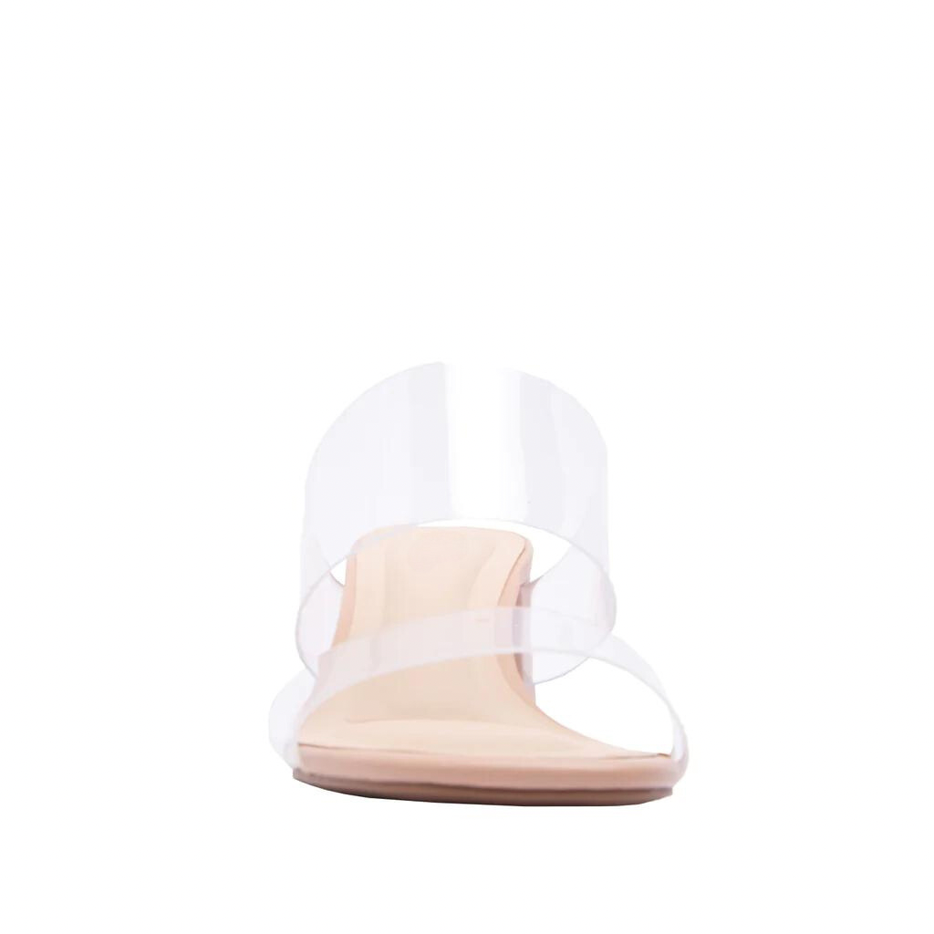 CLEAR BLOCK HEEL SANDALS
