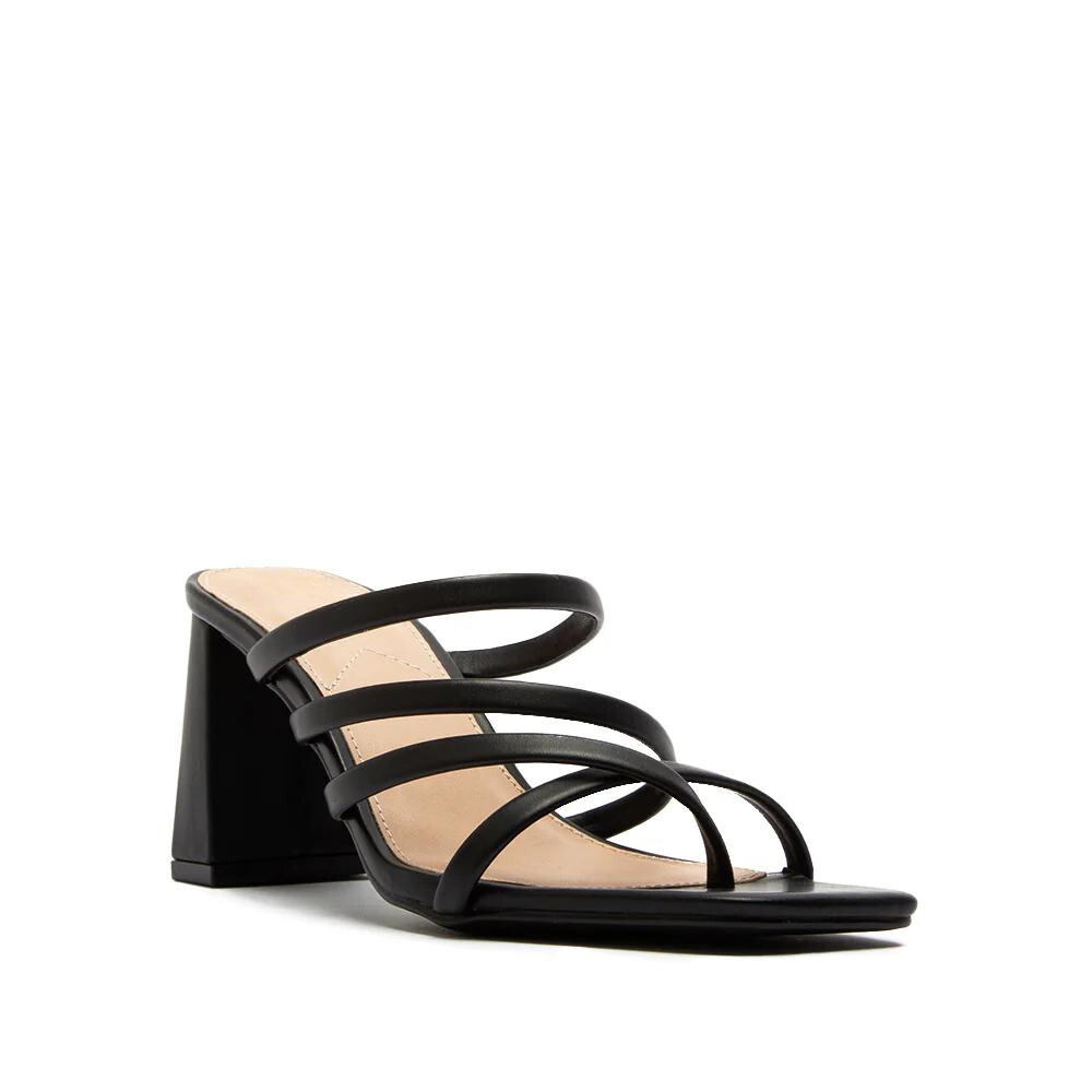 STRAPPY SQUARE TOE HEEL SANDAL