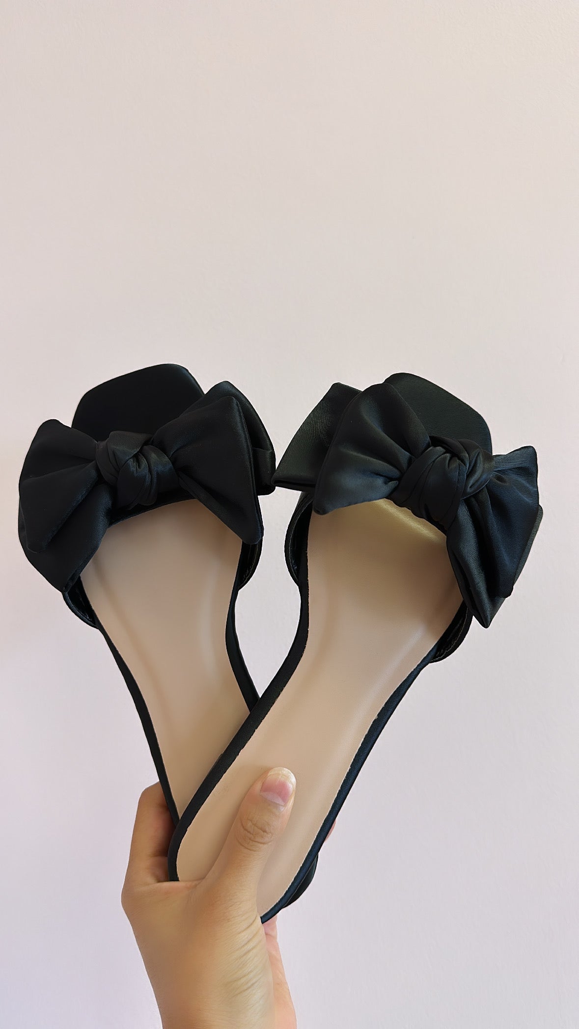 BOW SLIDES (FAUX SATIN)