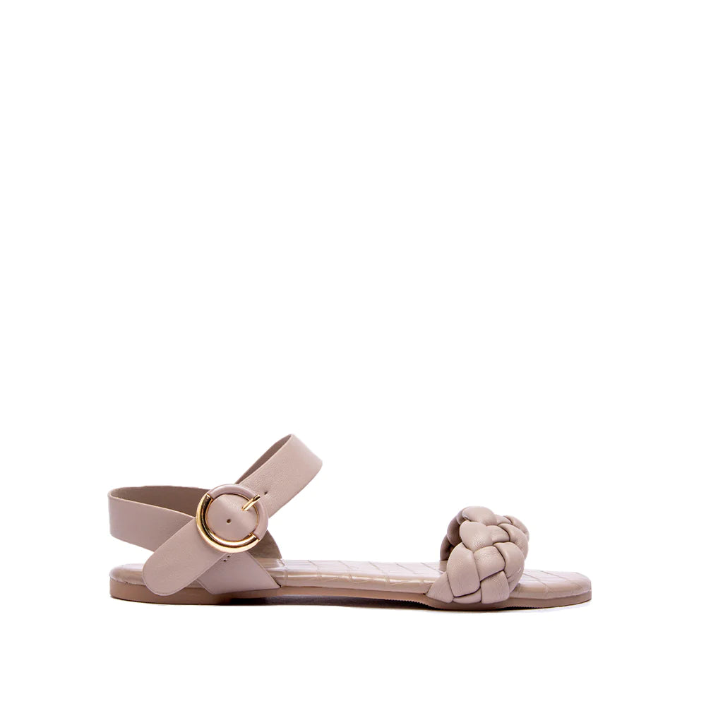 BRAIDED ANKLE STRAP SANDALS