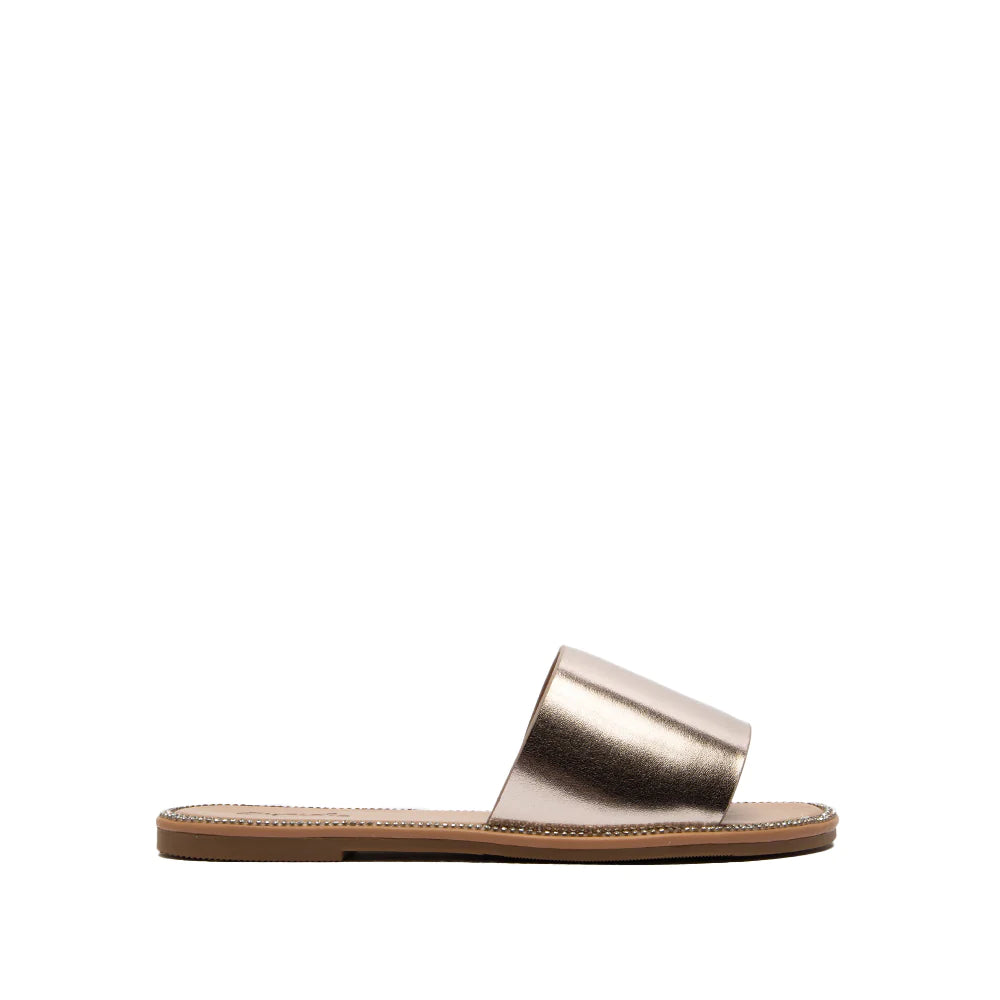 RHINESTONE SLIDE SANDALS