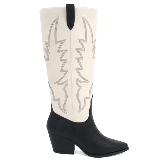 HIBIKI KNEE HIGH TWO TONE BOOTS