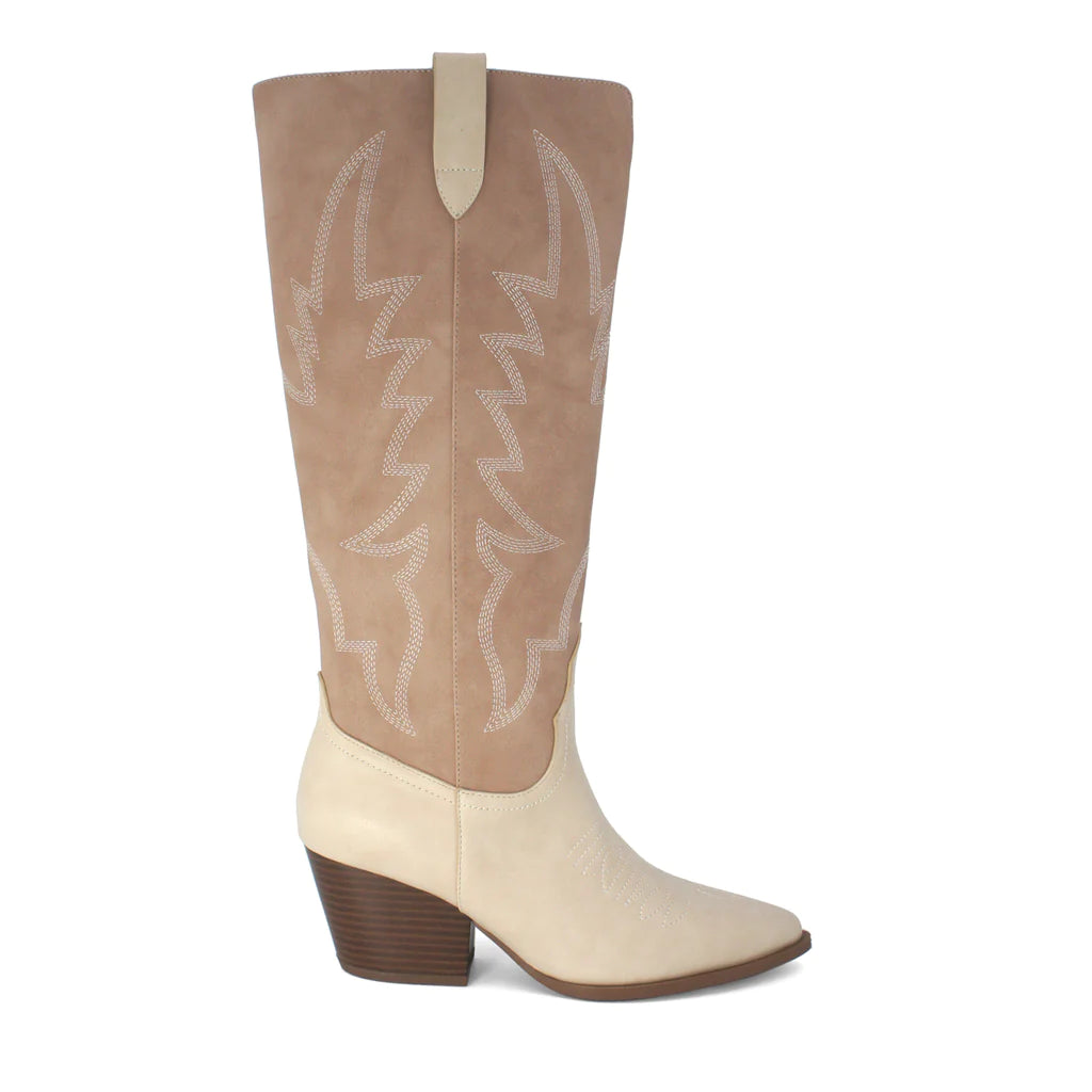 HIBIKI KNEE HIGH TWO TONE BOOTS
