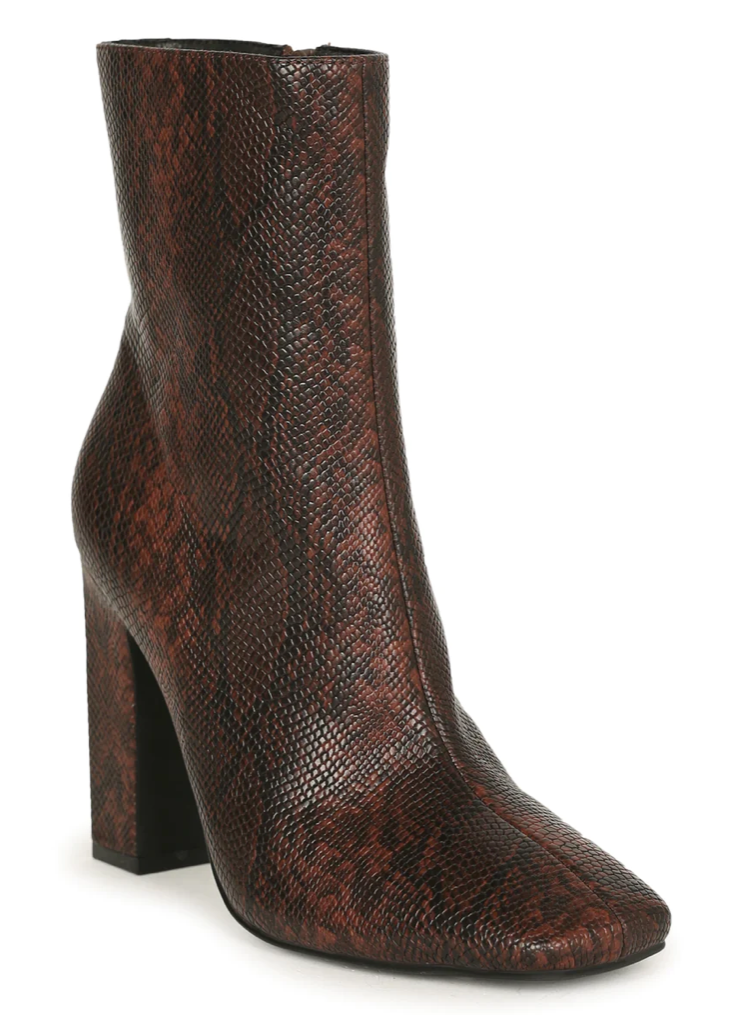 SQUARE TOE FAUX LEATHER BOOTIES