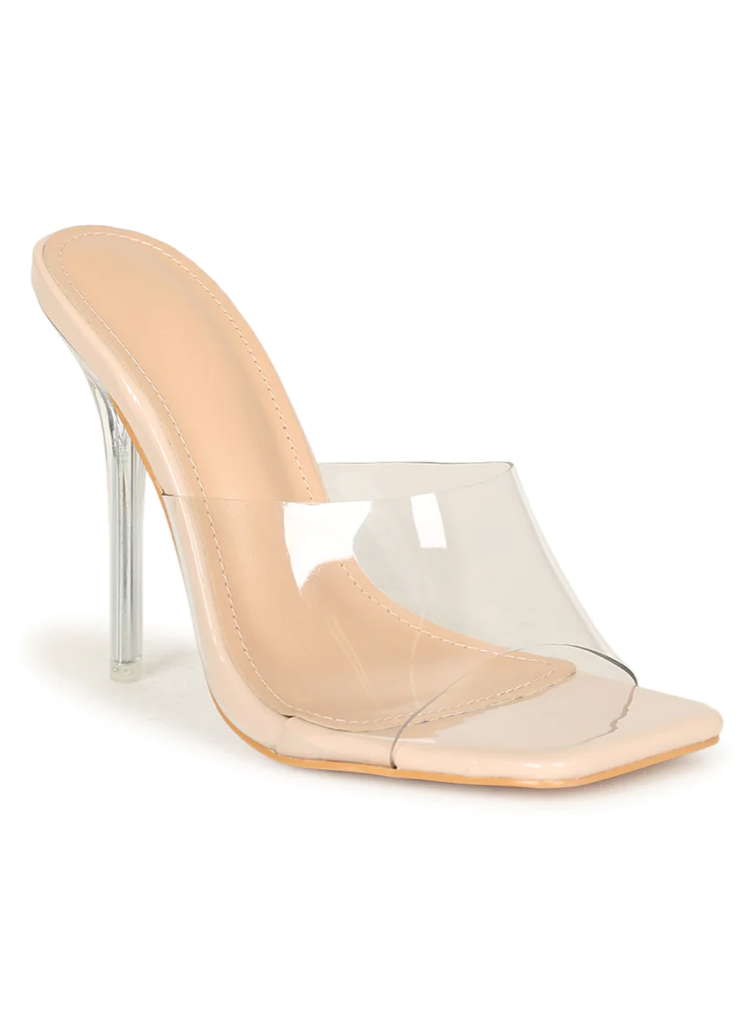ALIYAH CLEAR STILETTO MULES