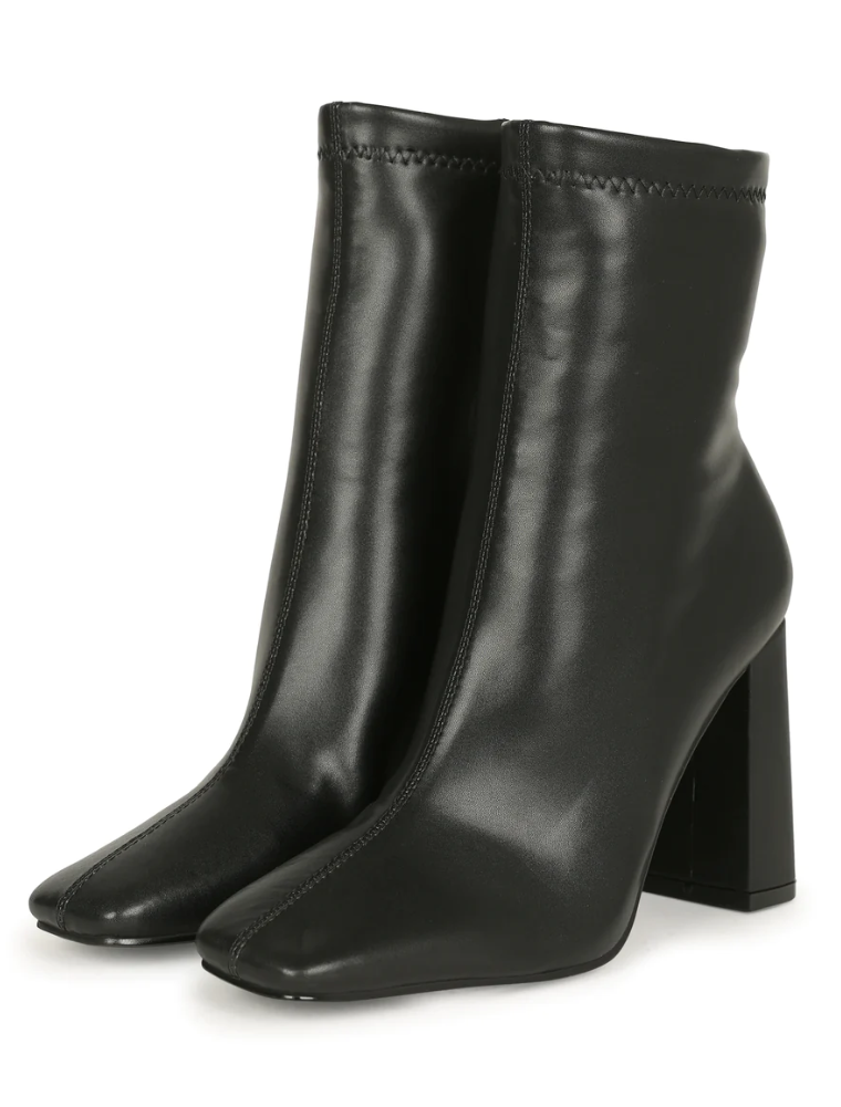 IRIS SQUARE TOE SLICE HEEL BOOTIES