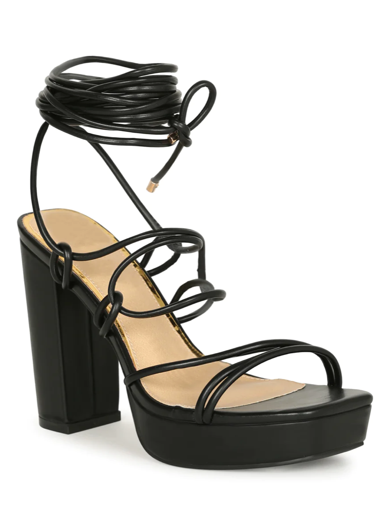 BROOKLYN LACE UP PLATFORM HEELS