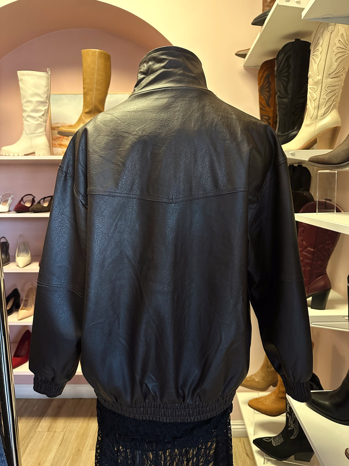 LA GIRLY LEATHER JACKET (BROWN)