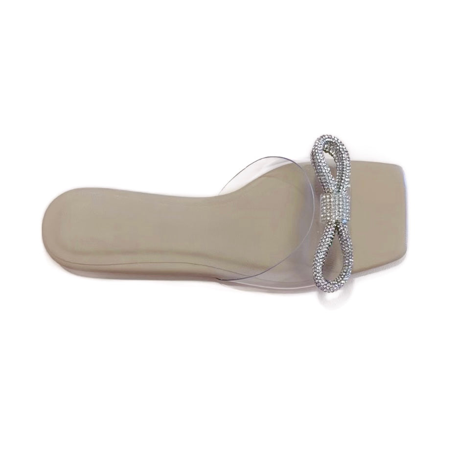 TRANSLUCENT STRAP WITH BOW SLIDES