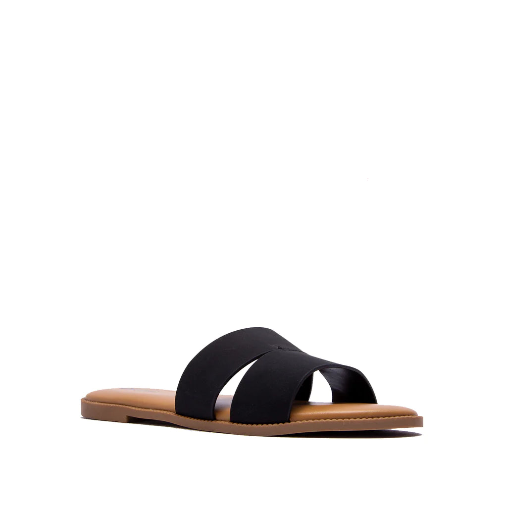 CROSS-STRAPPED SLIP-ON