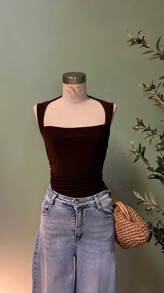 OUT OF OFFICE TOP (BROWN)