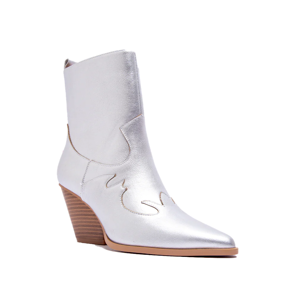 ZARA CHROME WESTERN BOOTIES