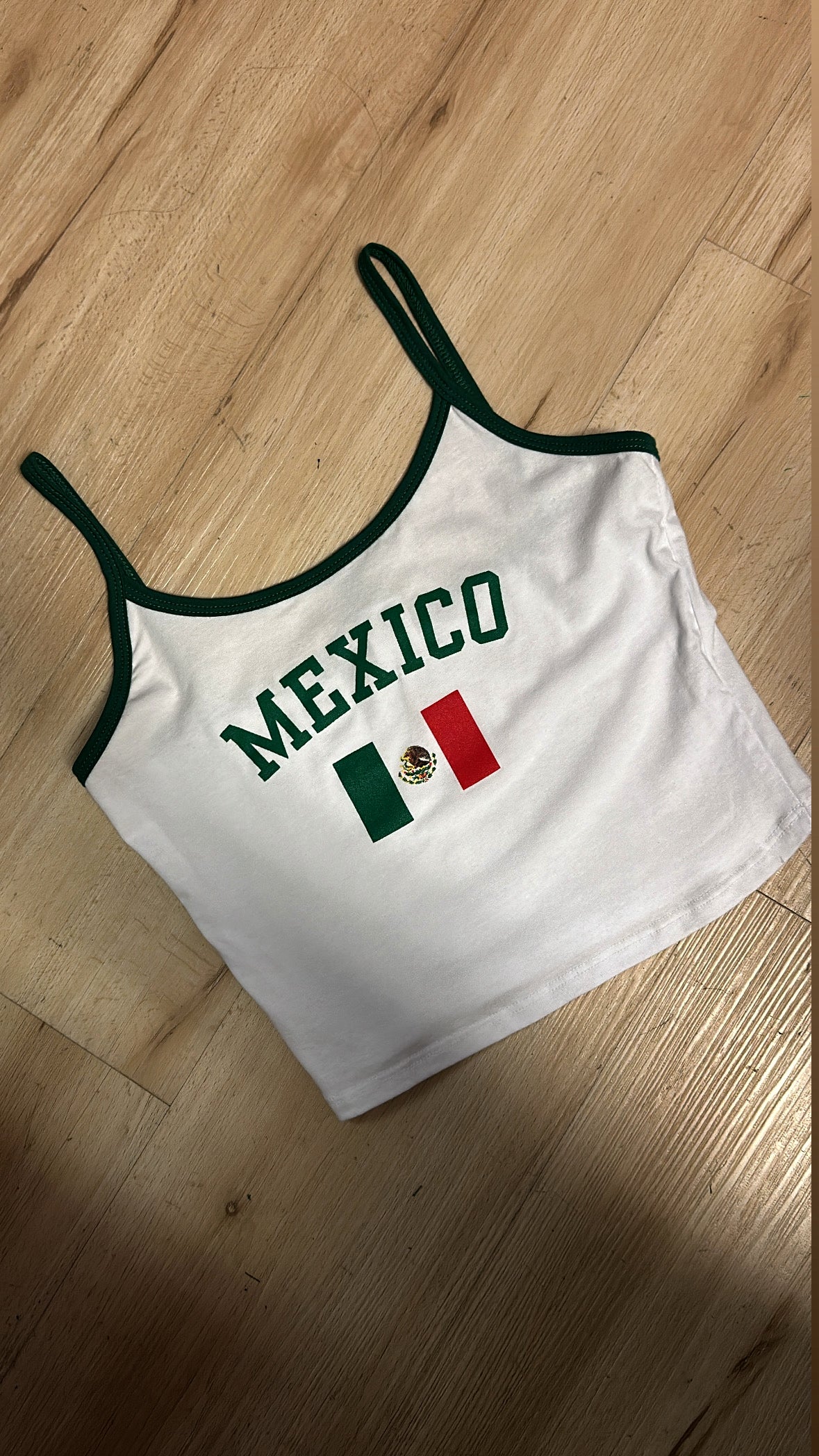 EL TRI CAMI TOP (WHITE/ HUNTER GREEN LINING)