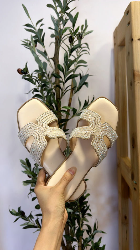 SIERRA RHINESTONE EMBELLISHED SLIDES