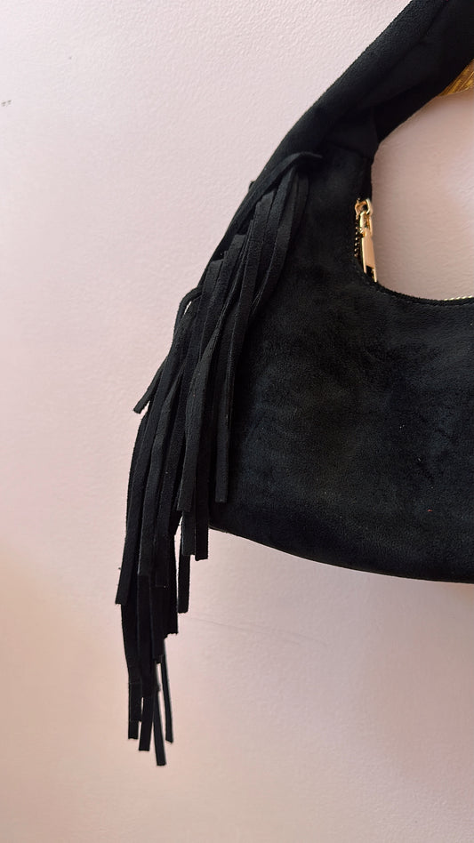 VALERIE FRINGE SUEDE BAG