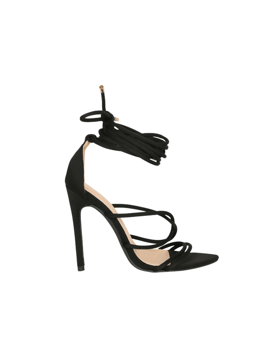 LEAH KATEB POINTED TOE LACE UP HEELS