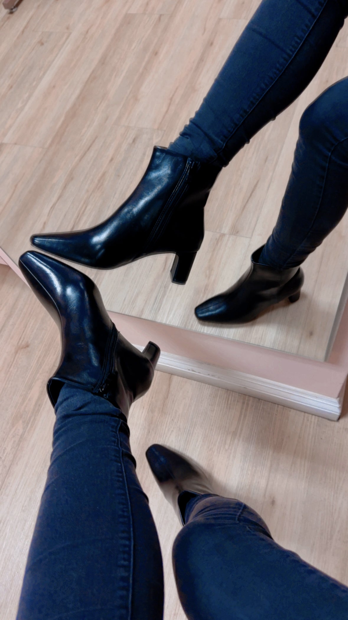 ZARA SQUARE TOE BOOTIES