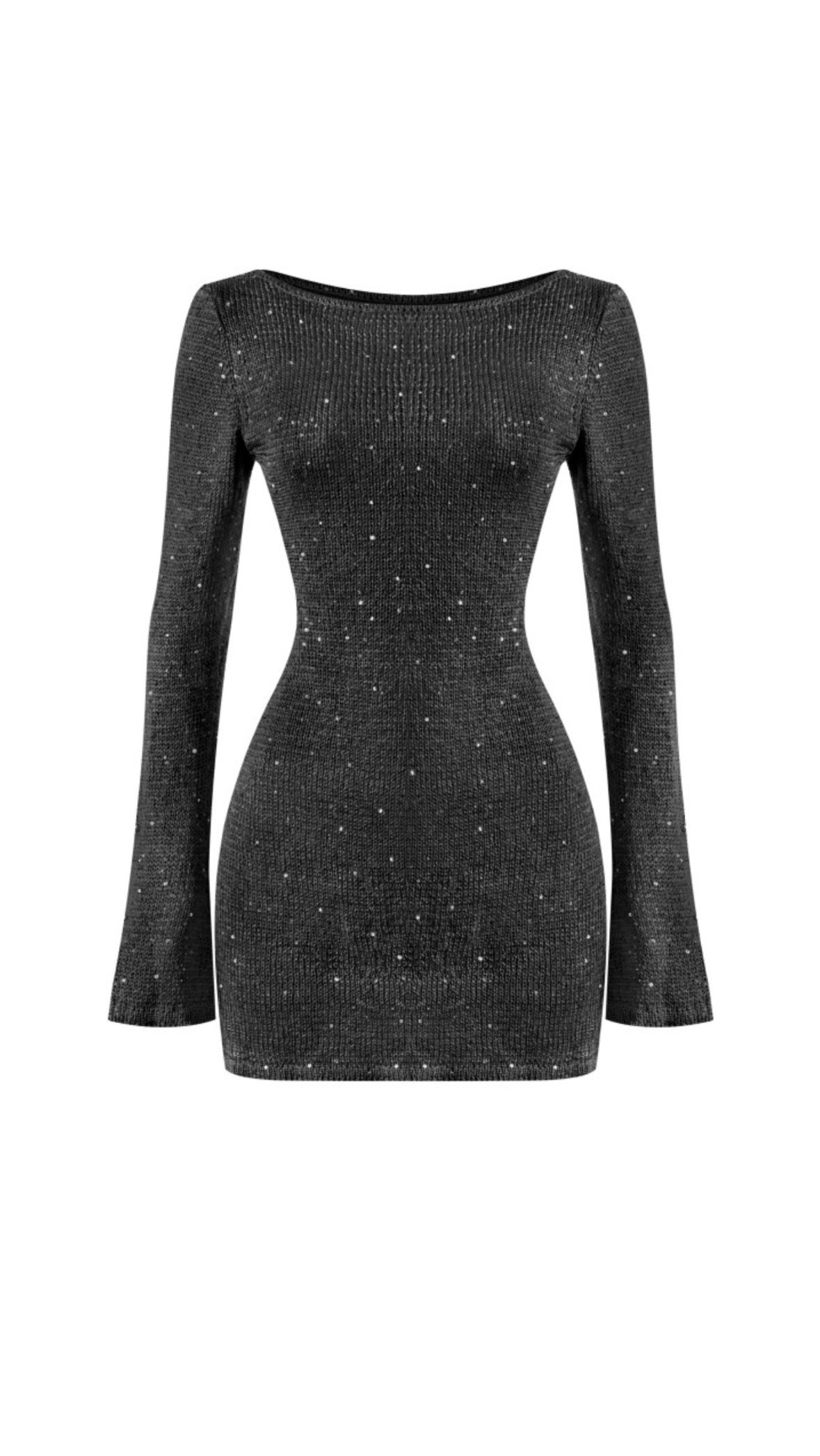 UNFORGETTABLE MOMET KNIT SEQUIN DRESS