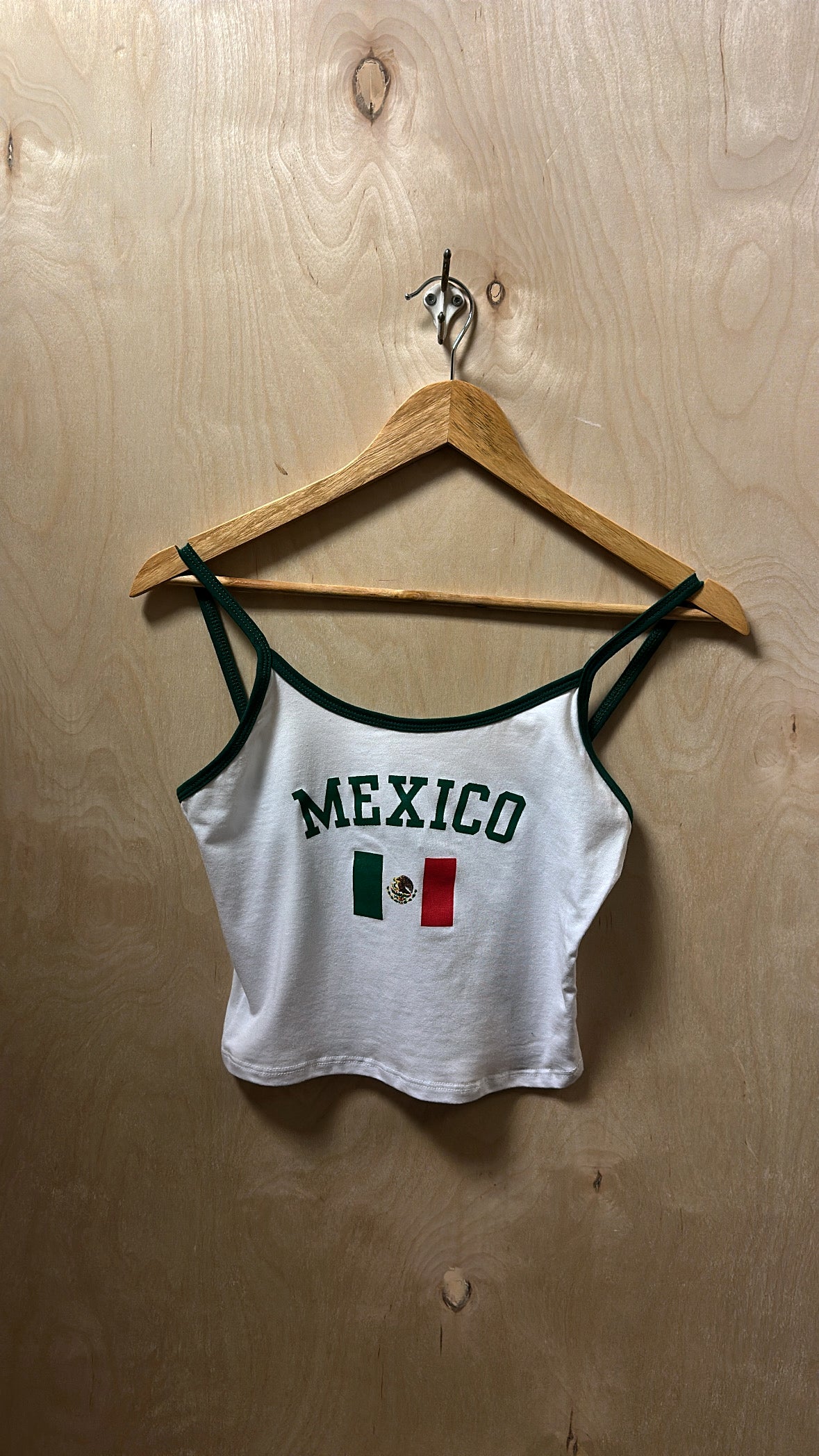 EL TRI CAMI TOP (WHITE/ HUNTER GREEN LINING)