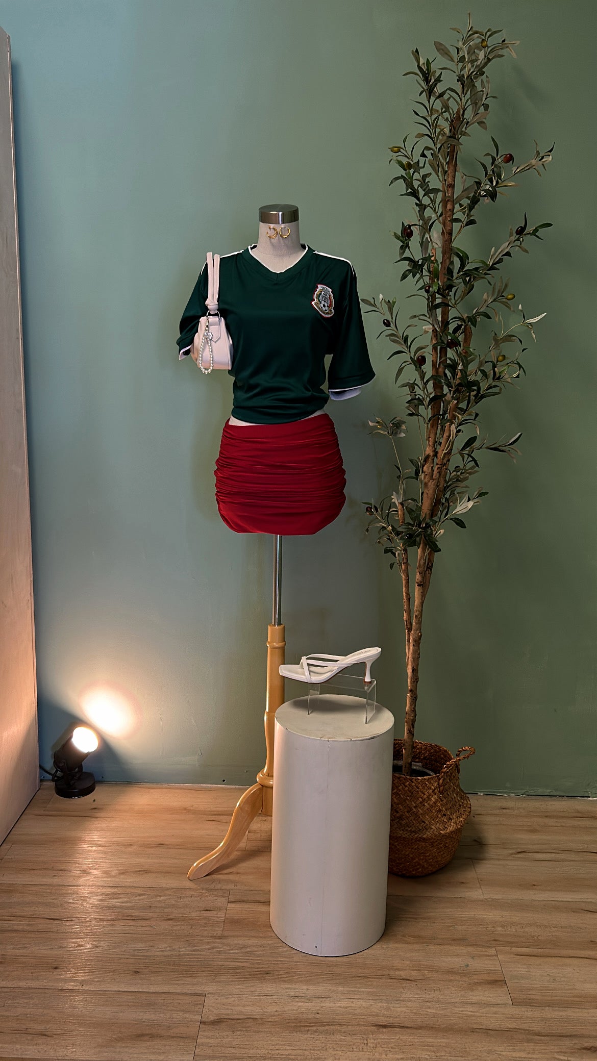 SOFT & FESTIVE HIGH WAIST MINI SKIRT (RED)