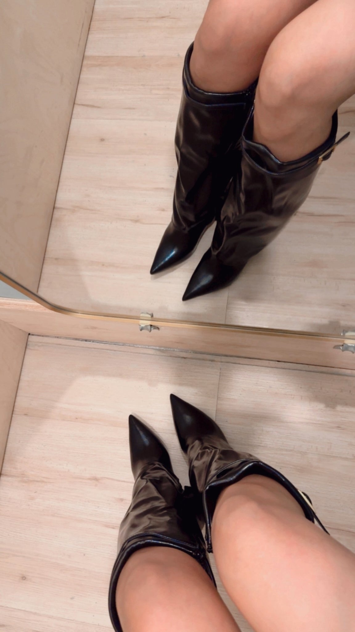 LAUREN FOLD OVER POINTED TOE BOOTS
