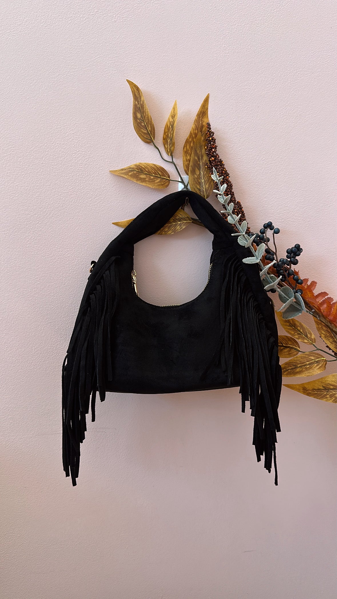 VALERIE FRINGE SUEDE BAG