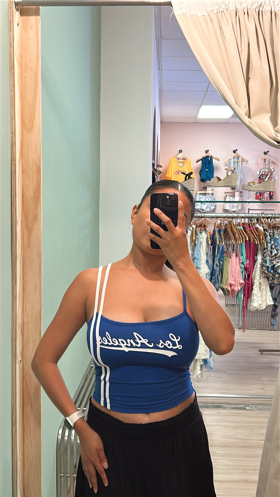 DODGER BLUE GIRLY TANK TOP