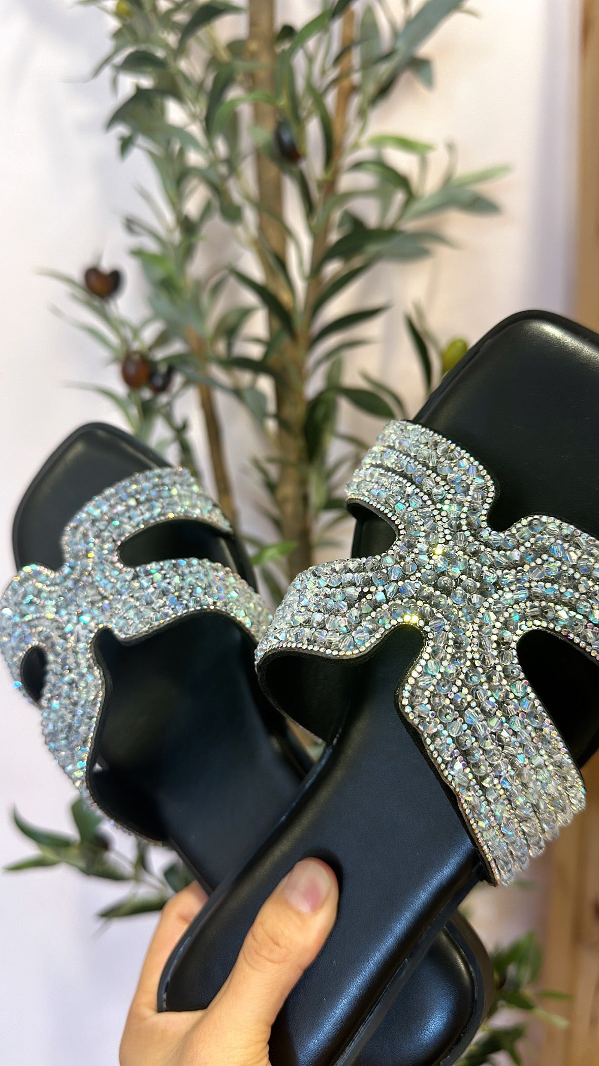 ALESSANDRA RHINESTONE EMBELLISHED H SANDALS