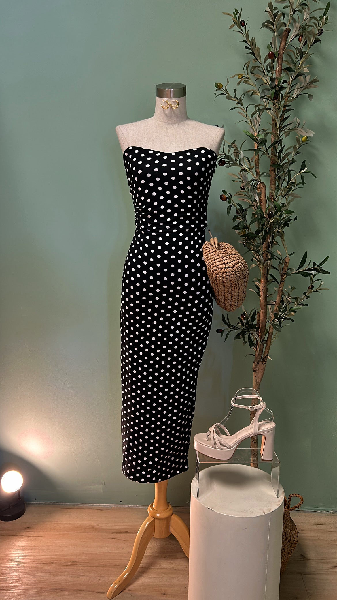 EMILY POLKA TUBE DRESS