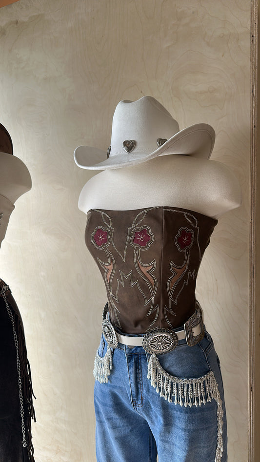 SMOKE HOUR LEATHER CORSET