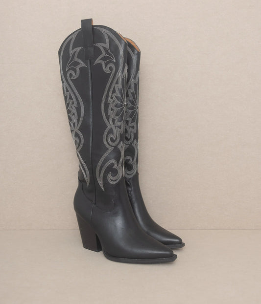 LA PUERTA NEGRA KNEE HIGH WESTERN BOOTS