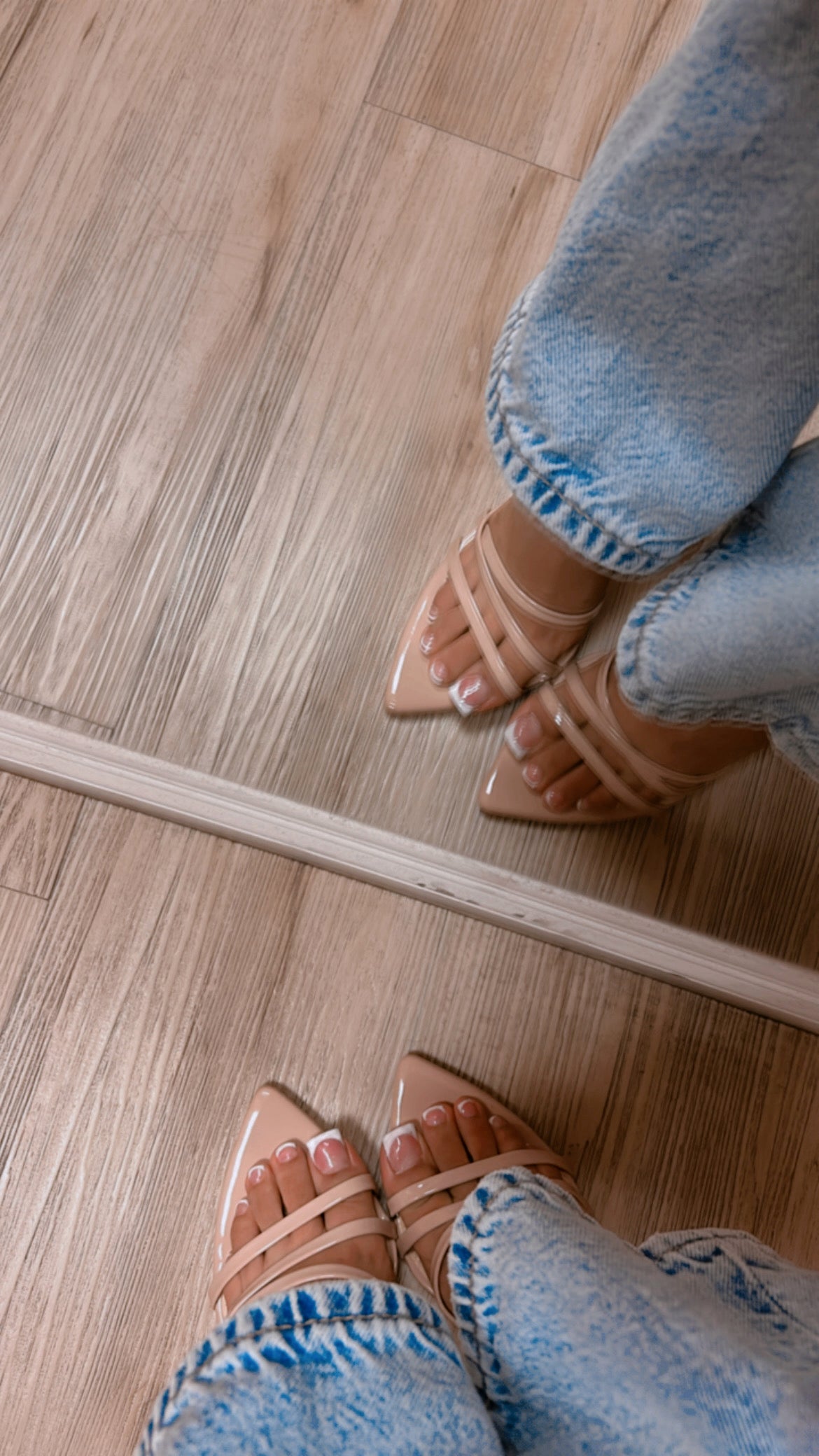 ARIA POINTED TOE STRAPPY HEELS NUDE