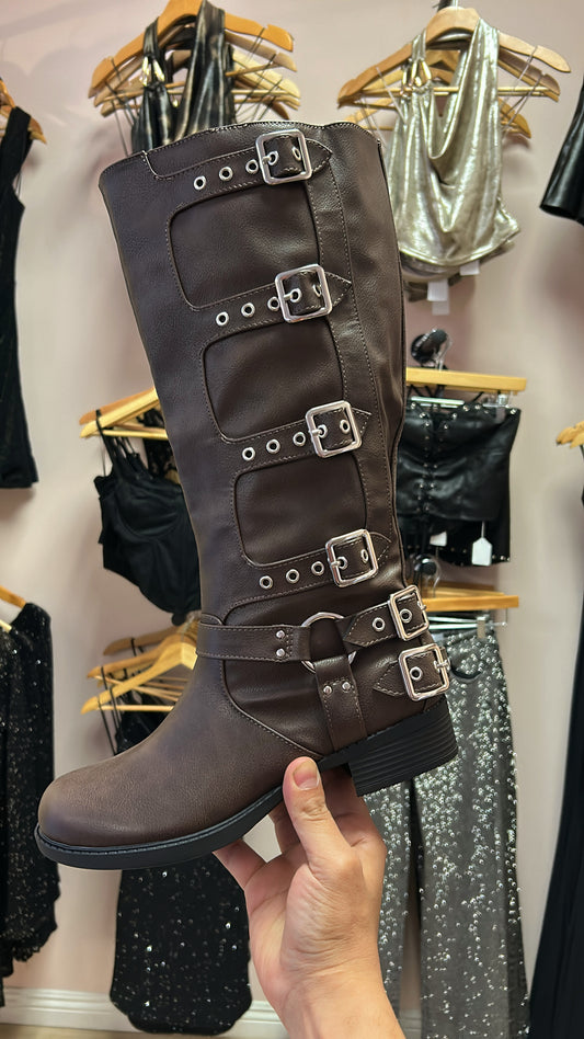 RILEY BIKER BOOTS BROWN