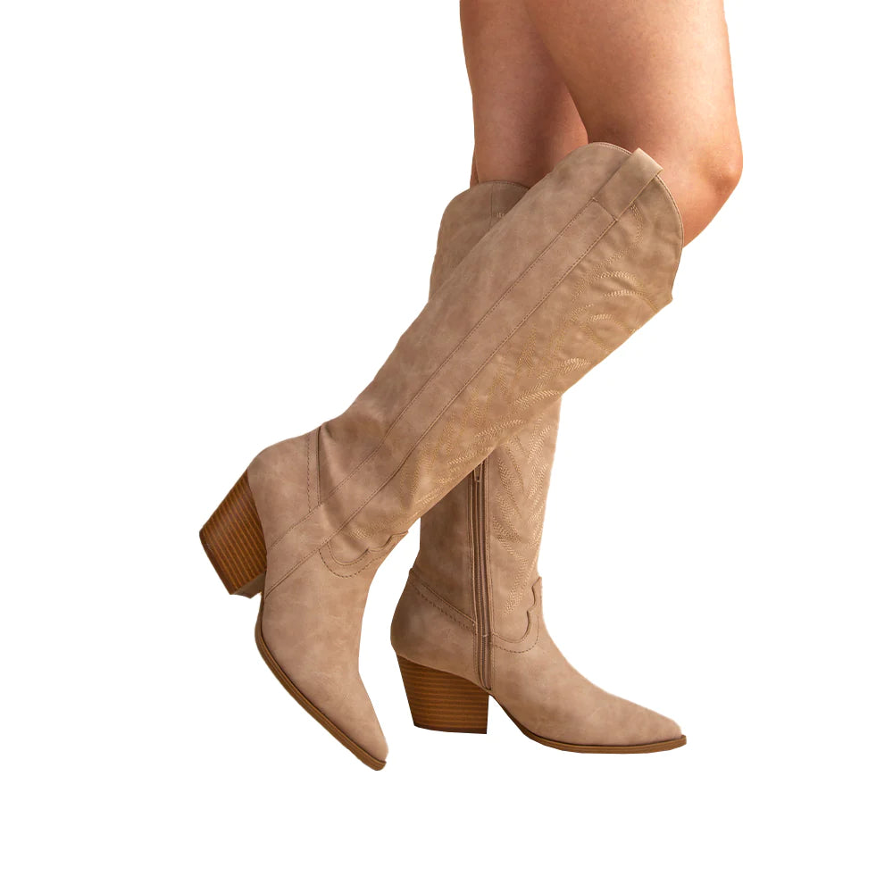 KNEE HIGH EMBROIDERED WESTERN BOOT