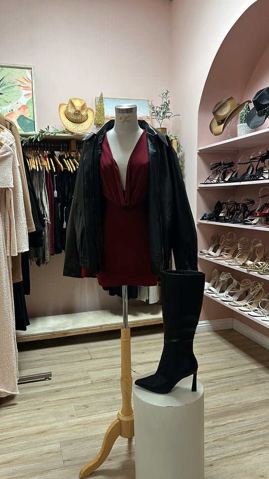 KACEY FAUX LEATHER JACKET