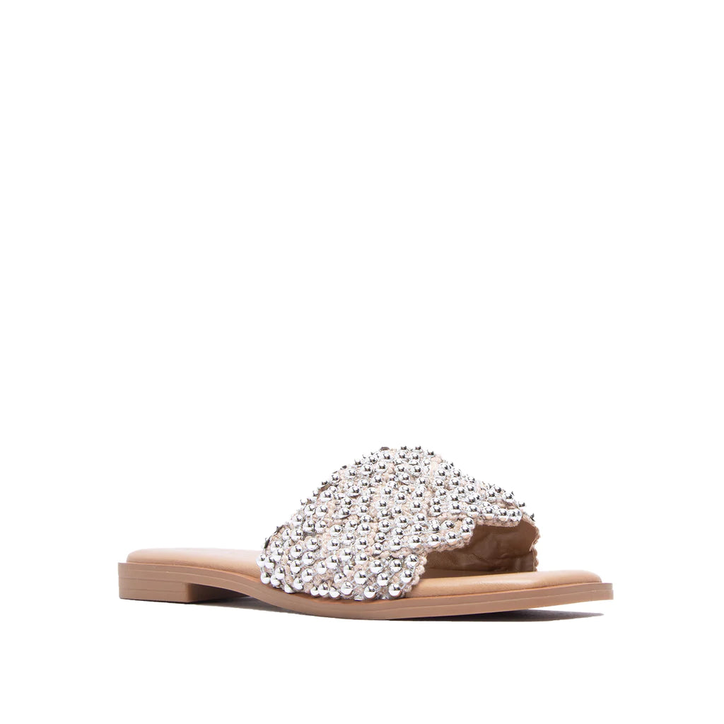 SILVER PEARL EMBELLISHED SLIDES