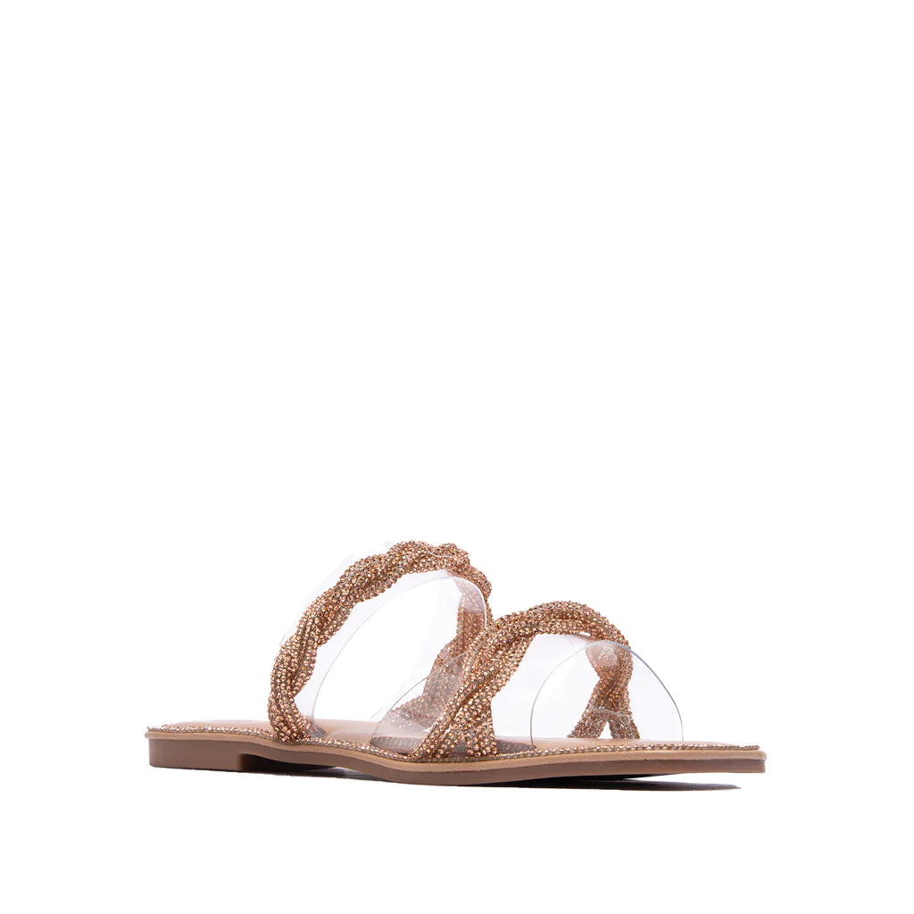 EMBELLISHED TWISTED STRAPS SANDAL