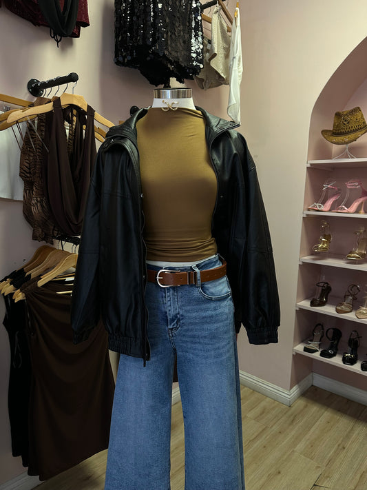 LA GIRLY LEATHER JACKET (BLACK)