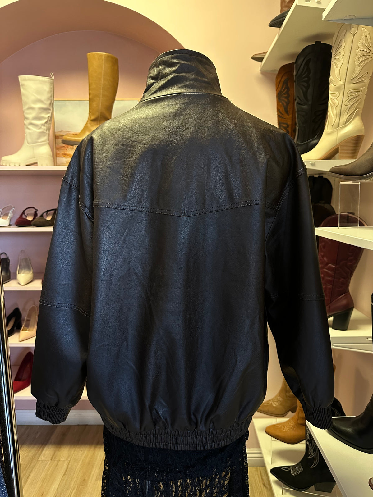 LA GIRLY LEATHER JACKET (BROWN)