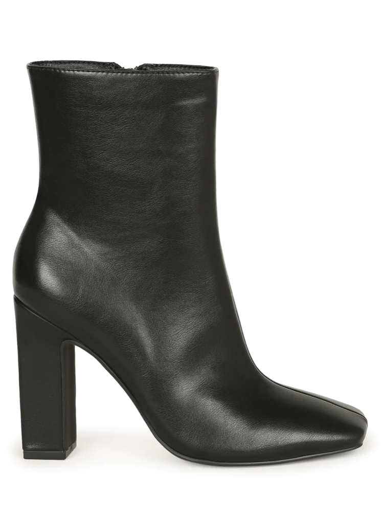 SQUARE TOE FAUX LEATHER BOOTIES