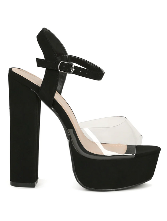 CAMILA CLEAR STRAP PLATFORM HEELS