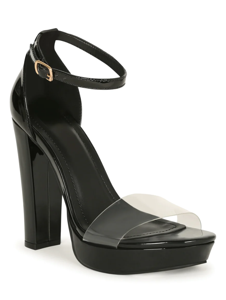 AMY CLEAR STRAP PLATFORM HEELS