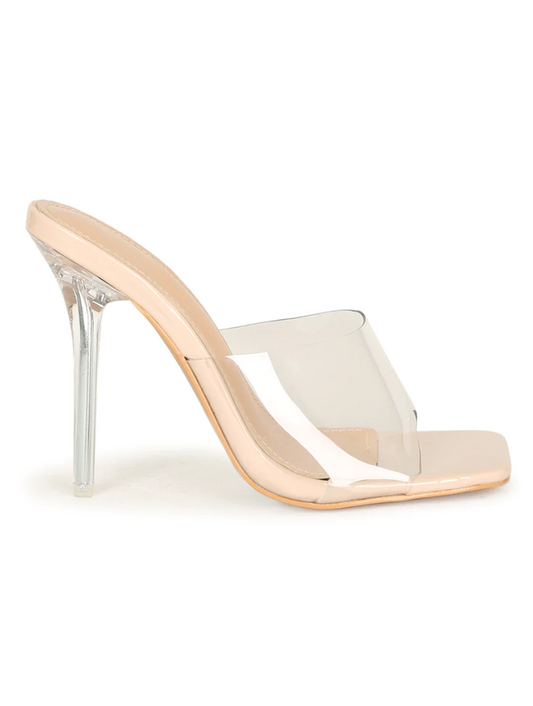 AALIYAH CLEAR STILETTO MULES