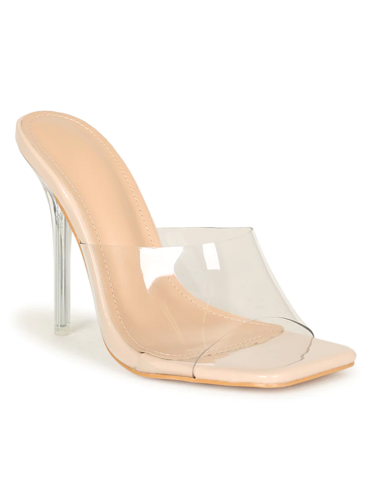 AALIYAH CLEAR STILETTO MULES