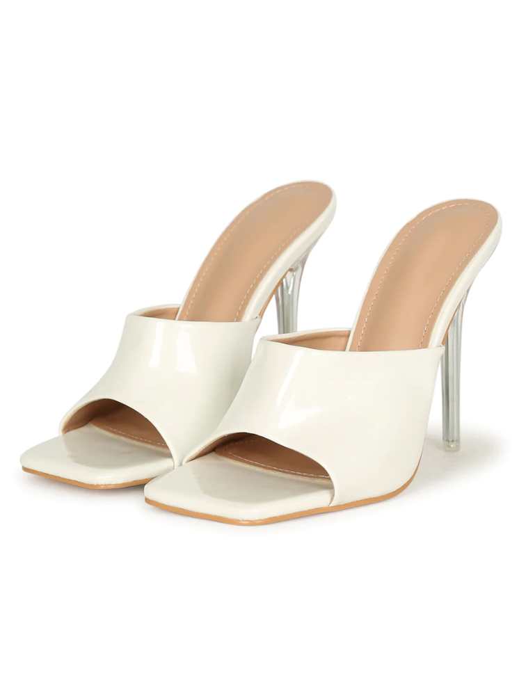 AALIYAH CLEAR STILETTO MULES